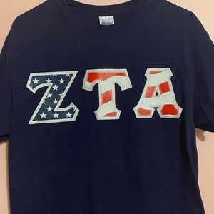 American Flag ZTA Letters